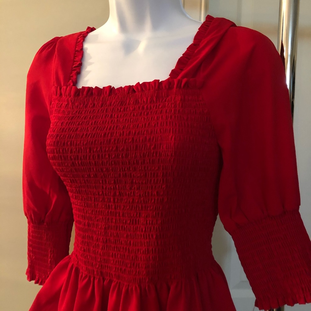 Red peplum top!